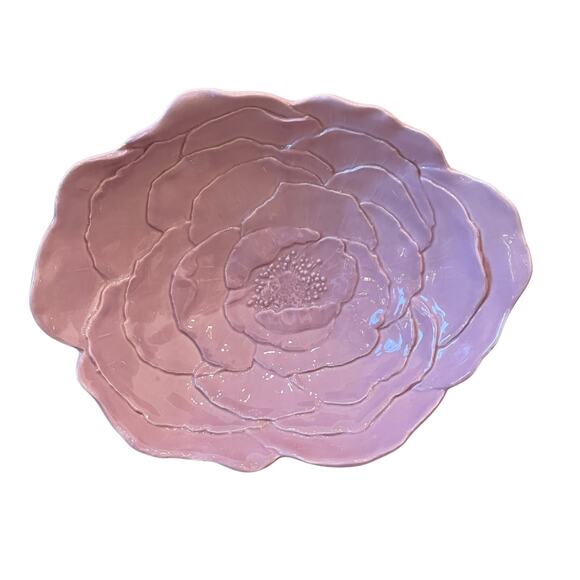 VIETRI Made In Italy Fiori Di Campo Lilac Rose Serving Bowl Floral Embossed New - Picture 12 of 16